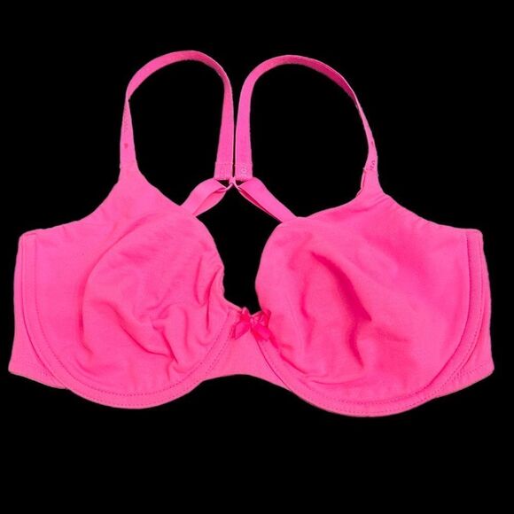 Victoria’s Secret Cotton Unlined Perfect Coverage underwire   bra pink 32DD - Picture 1 of 5